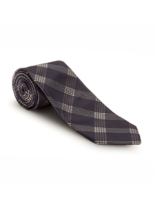 Charccoal and White Plaid Merina Estate Tie | Robert Talbott Estate Ties Collection | Sam's Tailoring