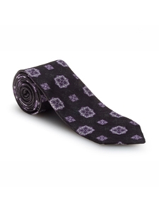 Black, Purple and White Medallion Estate Tie | Robert Talbott Estate Ties Collection | Sam's Tailoring