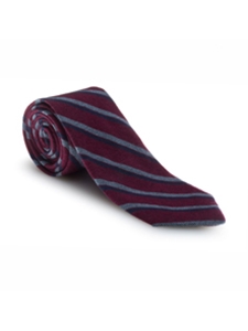 Beet, Navy and Sky Stripe Estate Tie | Robert Talbott Estate Ties Collection | Sam's Tailoring