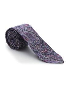 Navy, Violet & Sky Paisley Sudbury 7 Fold Tie | 7 Fold Ties Collection | Sam's Tailoring Fine Men Clothing