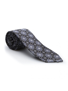 Black, Blue and White Sudbury Seven Fold Tie | 7 Fold Ties Collection | Sam's Tailoring Fine Men Clothing