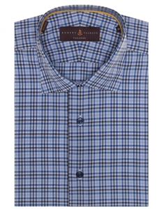 Blue and White Plaid Crespi IV Tailored Sport Shirt | Robert Talbott Sport Shirts Collection  | Sam's Tailoring Fine Men Clothing