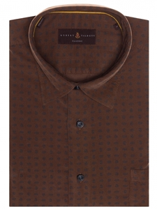 Brown with Navy Over Print Classic Fit Sport Shirt | Robert Talbott Sport Shirts Collection  | Sam's Tailoring Fine Men Clothing