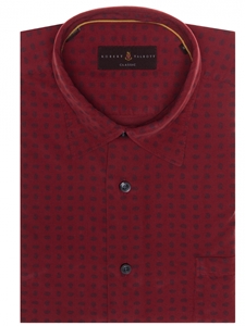 Red with Navy Over Print Anderson II Sport Shirt | Robert Talbott Sport Shirts Collection  | Sam's Tailoring Fine Men Clothing