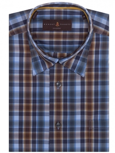 Brown and Blue Plaid Anderson II Classic Sport Shirt | Robert Talbott Sport Shirts Collection  | Sam's Tailoring Fine Men Clothing