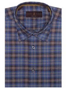 Blue and Brown Plaid Anderson II Classic Sport Shirt | Robert Talbott Sport Shirts Collection  | Sam's Tailoring Fine Men Clothing