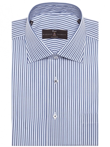 Navy and Teal Stripe Estate Sutter Classic Dress Shirt | Robert Talbott Fall Dress Collection | Sam's Tailoring Fine Men Clothing