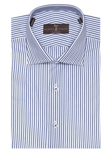 Blue and White Stripe Estate Sutter Tailored Dress Shirt | Robert Talbott Fall Dress Collection | Sam's Tailoring Fine Men Clothing