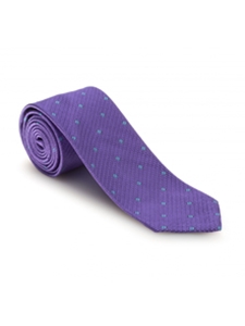 Purple With Blue Dots British Mogador Seven Fold Tie | 7 Fold Ties Collection | Sam's Tailoring Fine Men Clothing