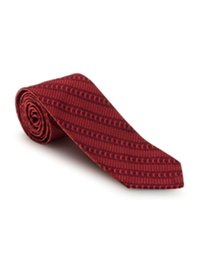 Red Geometric British Mogador Seven Fold Tie | 7 Fold Ties Collection | Sam's Tailoring Fine Men Clothing