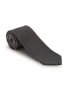 Black and Grey Neat Pebble Beach 7 Fold Tie | 7 Fold Ties Collection | Sam's Tailoring Fine Men Clothing