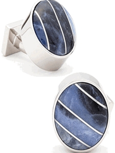 IKE Behar Sodalite Windows Cufflinks IB-6-BL - Cufflinks | Sam's Tailoring Fine Men's Clothing