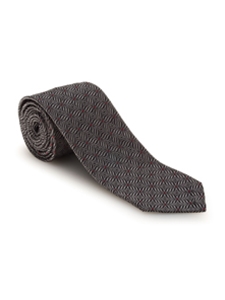 Grey, Black & Red Floral Pebble Beach 7 Fold Tie | 7 Fold Ties Collection | Sam's Tailoring Fine Men Clothing