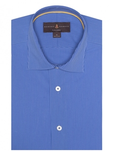 Blue and Sky Stripe Crespi IV Tailored Sport Shirt | Robert Talbott Sport Shirts Collection  | Sam's Tailoring Fine Men Clothing