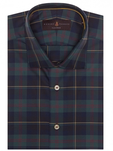 Emerald, Red and Yellow Plaid Crespi IV Sport Shirt | Robert Talbott Sport Shirts Collection  | Sam's Tailoring Fine Men Clothing