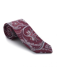 Wine, White & Black Paisley Best of Class Tie | Best of Class Ties Collection | Sam's Tailoring Fine Men Clothing