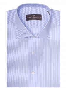 Sky and White Stripe Estate Sutter Tailored Dress Shirt | Robert Talbott Dress Shirts Collection | Sam's Tailoring Fine Men Clothing