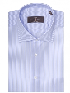 Sky & White Stripe Estate Sutter Classic Dress Shirt | Robert Talbott Dress Shirts Collection | Sam's Tailoring Fine Men Clothing