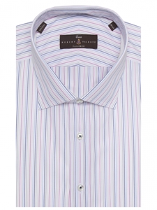 Pink, Blue & Grey Twill Stripe Estate Sutter Dress Shirt | Robert Talbott Dress Shirts Collection | Sam's Tailoring Fine Men Clothing