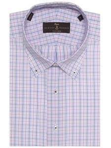 Blue, Pink, Grey & White Plaid Estate Dress Shirt | Robert Talbott Dress Shirts Collection | Sam's Tailoring Fine Men Clothing