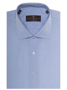 Blue and White Stripe Estate Sutter Tailored Dress Shirt | Robert Talbott Dress Shirts Collection | Sam's Tailoring Fine Men Clothing