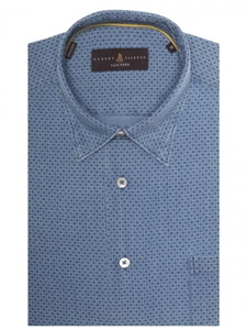 Blue Overprint Howard Tailored Fit Sport Shirt | Sport Shirts Collection | Sams Tailoring Fine Men Clothing