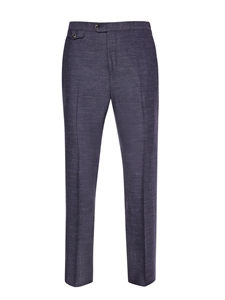 Blue Soft Luxe Flat Front Trouser | Hickey Freeman Men's Collection | Sam's Tailoring Fine Men Clothing