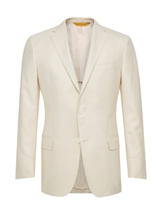 Ivory Side Vents American Silk Jacket | Hickey Freeman Men's Collection | Sam's Tailoring Fine Men Clothing