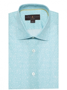 Turquoise Printed Crespi IV Tailored Sport Shirt | Sport Shirts Collection | Sams Tailoring Fine Men Clothing