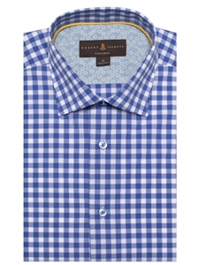 Blue & White Check Crespi IV Tailored Sport Shirt | Sport Shirts Collection | Sams Tailoring Fine Men Clothing