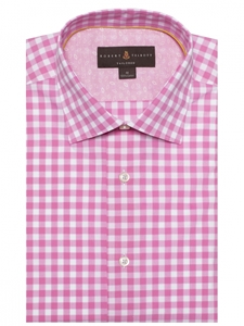 Pink & White Check Crespi IV Tailored Sport Shirt | Sport Shirts Collection | Sams Tailoring Fine Men Clothing
