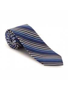Blue, Grey and Navy Stripe Academy Best of Class Tie | Best of Class Ties Collection | Sam's Tailoring Fine Men Clothing