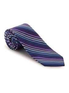 Purple, Blue and Navy Stripe Academy Best of Class Tie | Best of Class Ties Collection | Sam's Tailoring Fine Men Clothing