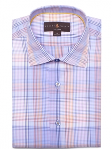 Blue and Orange Graph Check Crespi IV Tailored Sport Shirt | Robert Talbott Fall Sport Shirts Collection  | Sam's Tailoring Fine Men Clothing