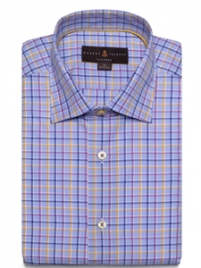 Blue and Orange Check Crespi IV Tailored Sport Shirt | Robert Talbott Fall Sport Shirts Collection  | Sam's Tailoring Fine Men Clothing
