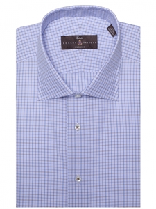 Cocoa, Blue and White Summer Lux Twill Check Dress Shirt | Robert Talbott Fall Dress Collection | Sam's Tailoring Fine Men Clothing