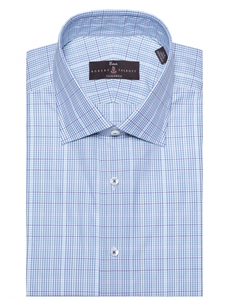 Aqua, White and Blue Zephir Poplin Check Dress Shirt | Robert Talbott Fall Dress Collection | Sam's Tailoring Fine Men Clothing