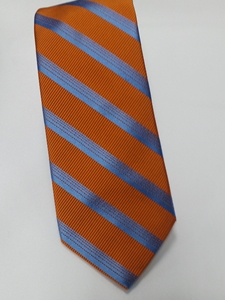 Sky Blue and Orange Stripe Estate Tie | Estate Ties Collection | Sam's Tailoring Fine Men Clothing