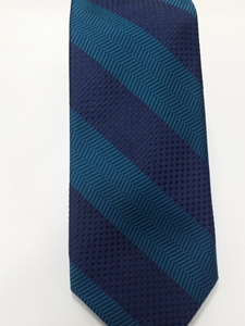 Turquoise and Navy Stripe Estate Tie | Estate Ties Collection | Sam's Tailoring Fine Men Clothing