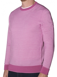 Robert Talbott Pink Merino Wool Powell-crew Neck Sweater (Classic Fit) LS781-06 | Sam's Tailoring Fine Men's Clothing