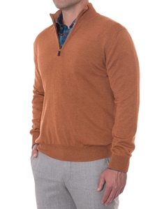Robert Talbott Ember COOPER-MERINO 1/4 ZIP Mock Neck Sweater LS715-04|Sam's Tailoring Fine Men's Clothing
