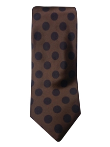 Robert Talbott Brown With Dark Brown Polka Dots Pattern Estate Ambassador Tie 321123-45|Sam's Tailoring Fine Men's Clothing