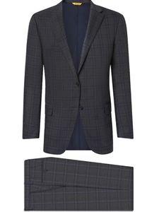 Charcoal Plaid Super 140s Fabric Traditional Fit Suit | Hickey Freeman Suit's Collection | Sam's Tailoring Fine Men Clothing