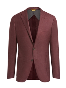 Burgundy Touch of Silk Weightless Patch Pockets Jacket | Hickey Freeman Jackets Collection | Sam's Tailoring Fine Men Clothing