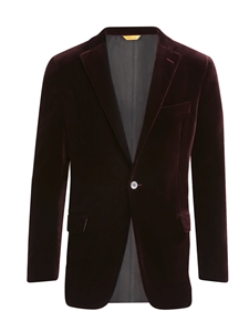Merlot Stretch Velvet Peal Labels Dinner Jacket | Hickey Freeman Jackets Collection | Sam's Tailoring Fine Men Clothing