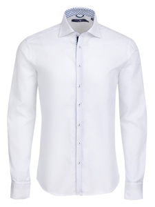 White Waffle Texture Long Sleeve Button Up Shirt | Stone Rose Shirts Collection | Sams Tailoring Fine Mens Clothing