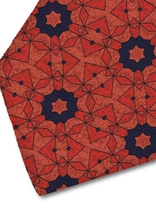Red, Pink & Navy Paisley Sartorial Silk Tie | Italo Ferretti Spring Summer Collection | Sam's Tailoring