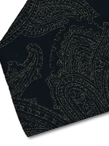 Black Gold Paisley Sartorial Silk Tie | Italo Ferretti Fine Ties Collection | Sam's Tailoring
