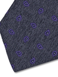 Denim Blue & White Sartorial Silk Tie | Italo Ferretti Fine Ties Collection | Sam's Tailoring
