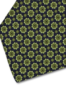 Navy and Green Floral Sartorial Silk Tie | Italo Ferretti Fine Ties Collection | Sam's Tailoring